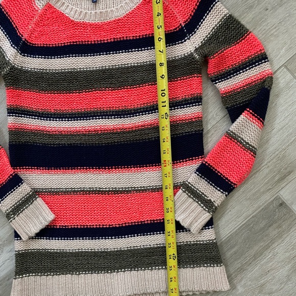 Splendid Colorful Multi-Striped Knit Crew Neck Long Sleeve Sweater Medium - Picture 7 of 10